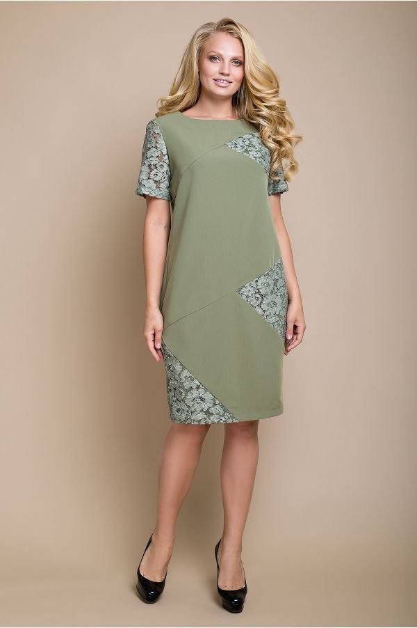 Сукня великих розмірів "Налу" (оливковий хакі)