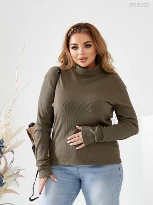 Оливковий топ №5 із високим горлом