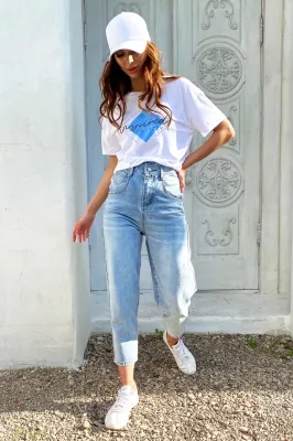 Джинсы бананы S8221.4715 голубой