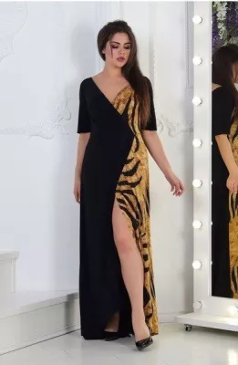 Сукня на запах в підлогу великого розміру 1339