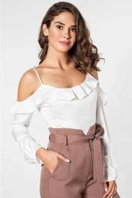 Шёлковая блуза 21146 молочная