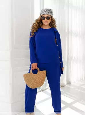 Стильный костюм тройка 2250 электрик