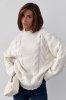 В'язаний светр із косами oversize 231198 кремовий