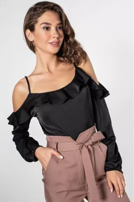 Шёлковая блуза 21151 черная