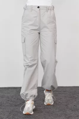 Жіночі штани карго в стилі кежуал 4135 світло-сірий