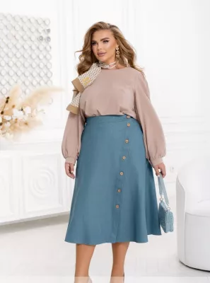 Джинсовая юбка батал 2341 голубая