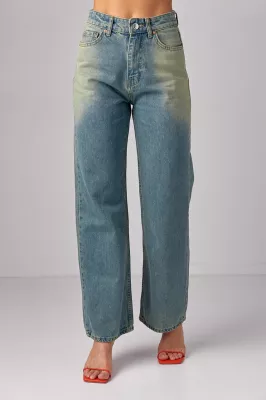 Джинси жіночі з ефектом two-tone coloring - 91118 синій