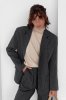 Жіночий піджак на гудзиках у смужку - 9304 темно-сірий