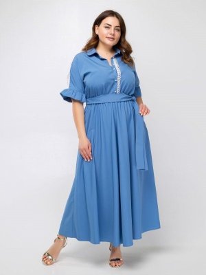 Сукня батал "Луїза" (блакитний)