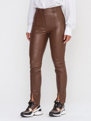 Кожаные брюки "Теренс" (коричневый)