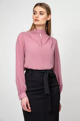 Елегантна шифонова блуза 21215 Ліловий