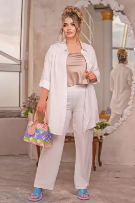 Брючный костюм Сима белый