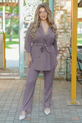 Брючний костюм Мая бузковий