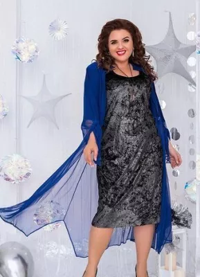 Нарядное платье-двойка больших размеров 1461