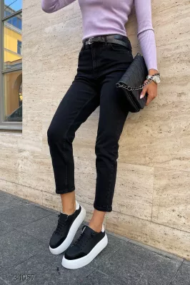 Чорні джинси мом 34057 чорний