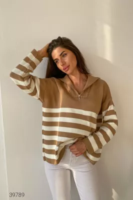 Светр жіночий оверсайз 39789 бежевий