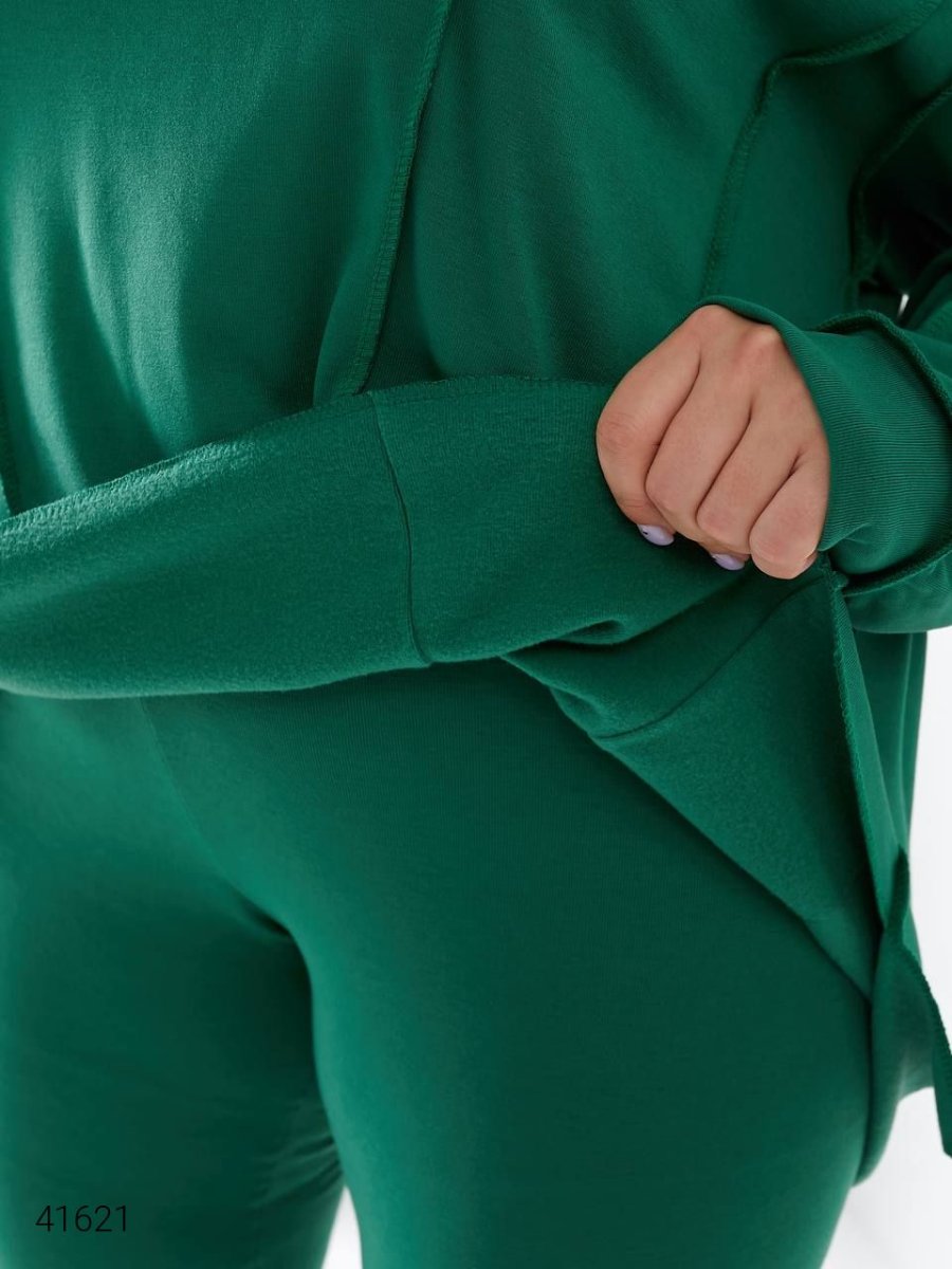 Костюм жіночий з лосинами 41621 зелений