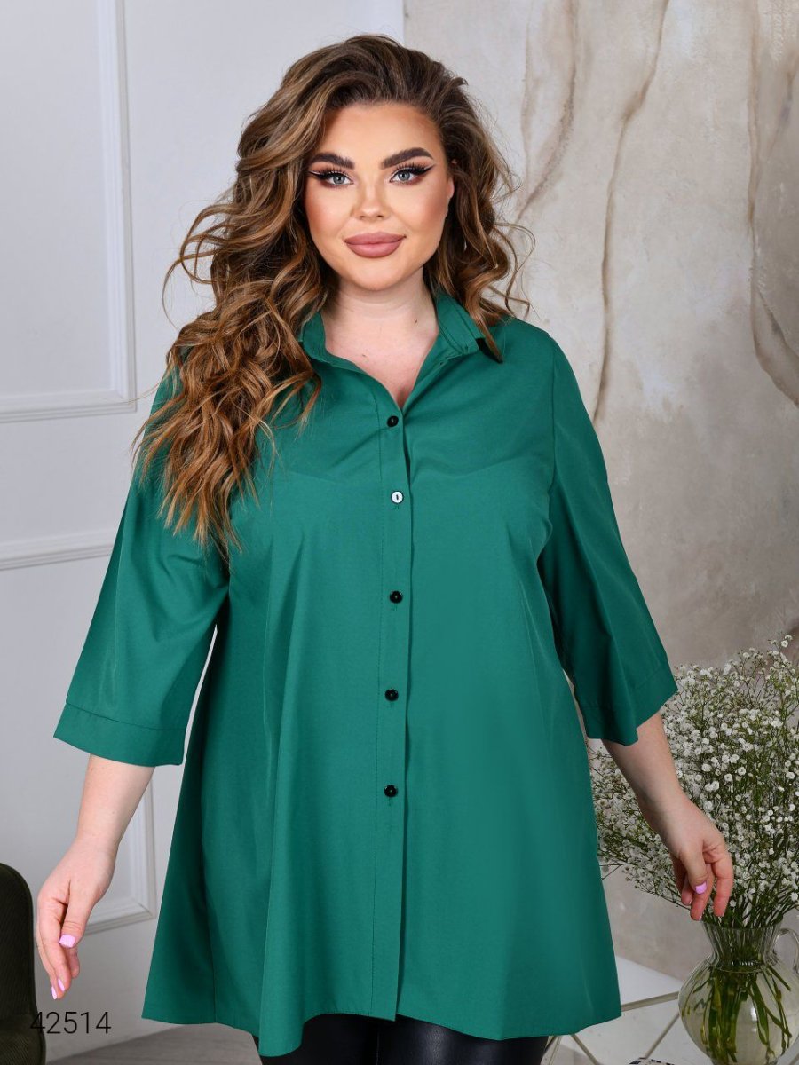 Жіноча сорочка великих розмірів 42514 зелений