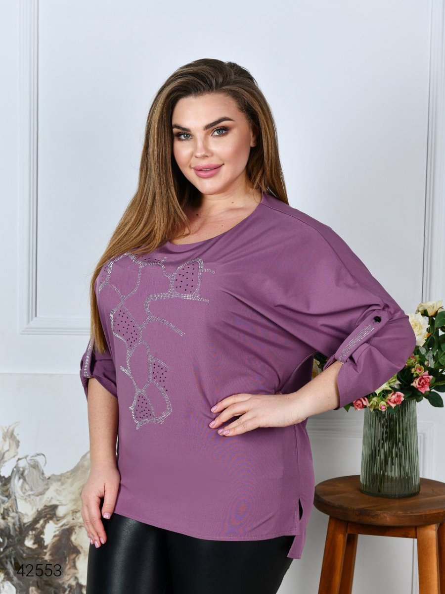 Жіноча блузка вільного крою 42553 фіолетовий