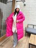 Подвійне жіноче стьобане пальто 42011 малиновий