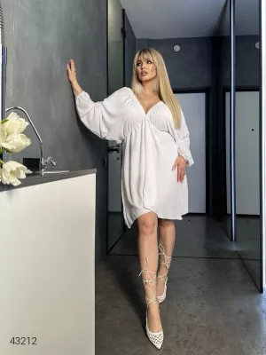 Вечірня коктейльна сукня 43212 біла